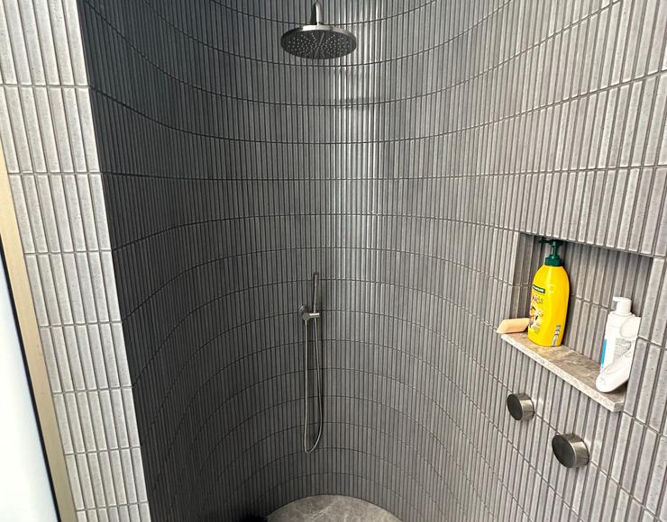 Curved mosaic tile shower Sydney